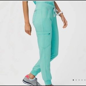 FIGS Fresh Aqua Zamora Jogger Scrub Pants (Small)